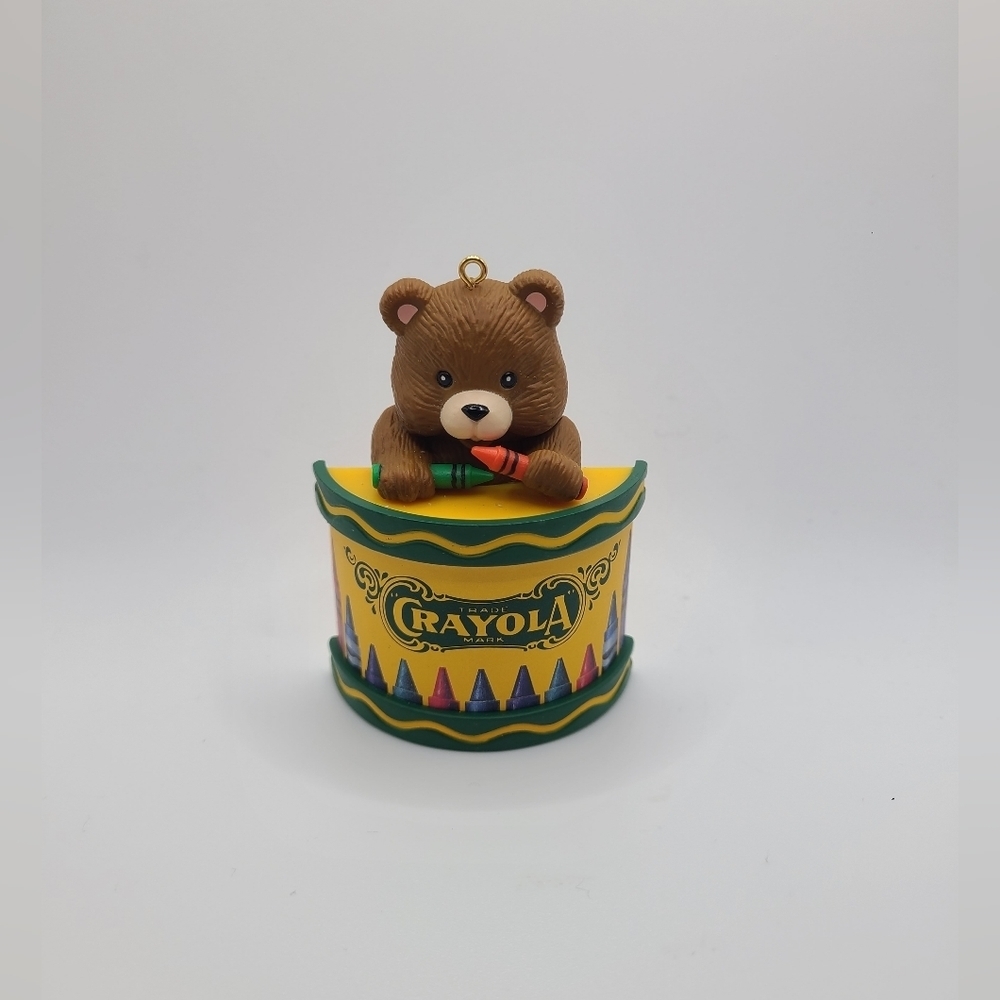 Crayola Christmas Ornament Crayons Bear Binney & Smith 1992 Plastic Vintage